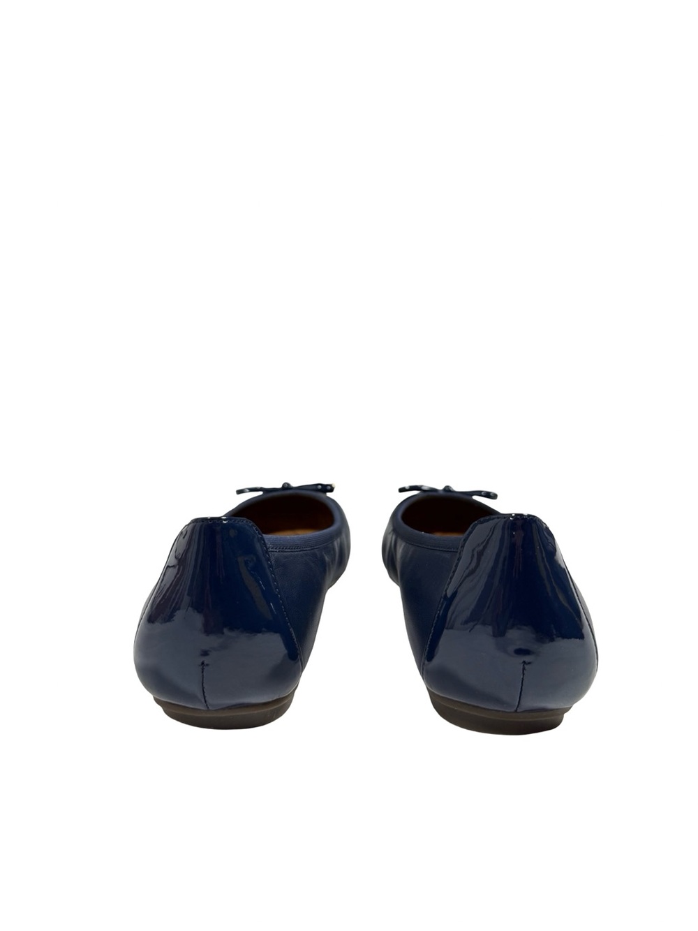 Vionic Minna Ballet Flats Navy Leather Patent Cap Toe Comfort Shoes Womens 7.5 - Picture 3 of 11